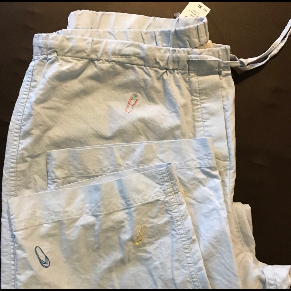 Men’s pajama lounge pants XL  flip flops emblem